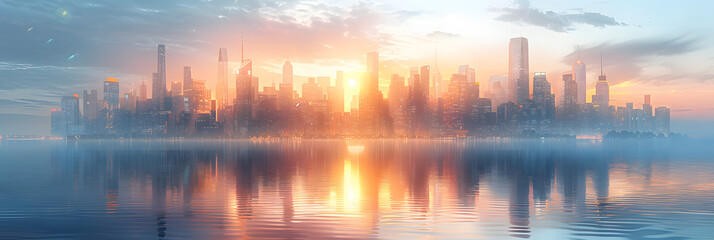 Fototapeta premium Smart City Landscape: Wearable Technology in Action