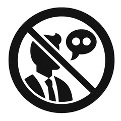 モノクロのおしゃべり禁止のマーク_01