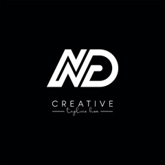 Creative Unique Letter ND DN Initial Based Stylish Line Logo Design Vector Template.