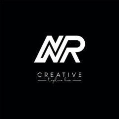 Creative Unique Letter NR RN Initial Based Stylish Line Logo Design Vector Template.
