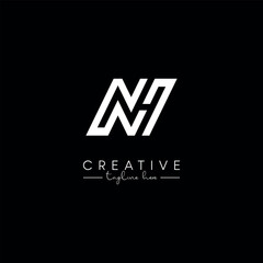 Creative Unique Letter NH HN Initial Based Stylish Line Logo Design Vector Template.