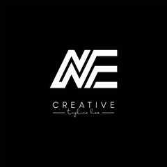 Creative Unique Letter NE EN Initial Based Stylish Line Logo Design Vector Template.