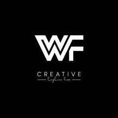 Creative Unique Letter WF FW Initial Based Stylish Line Logo Design Vector Template.