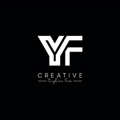 Creative Unique Letter YF FY Initial Based Stylish Line Logo Design Vector Template.