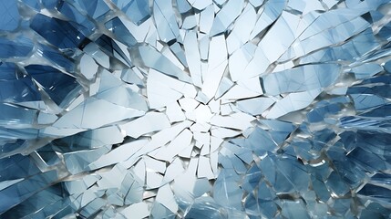 Shattered Glass Effect on Clean White Background: Symbolic Fragmentation and Clarity in Visual Representation