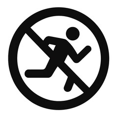 モノクロの走るの禁止のマーク_01