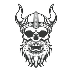 Viking skull with head vector design