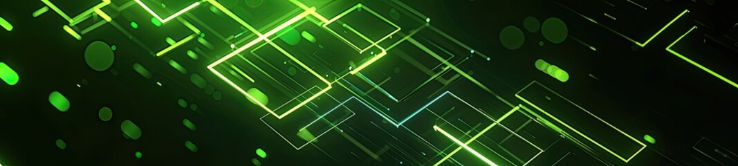 Abstract Green Background, Rectangles, Geometric Shapes