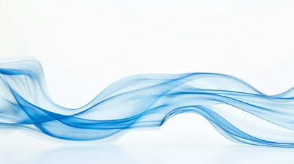 Naklejka premium Abstract white background with blue flowing lines of smoke.