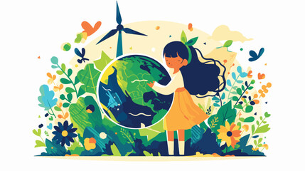 Save the planet ecology concept. Earth care and env