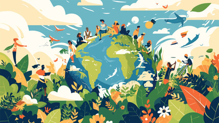 Save the planet ecology concept. Earth care and env