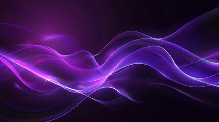 Naklejka premium Background of flowing neon waves and shining blue shiny speed lines