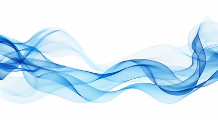 Naklejka premium Abstract white background with blue flowing lines of smoke.