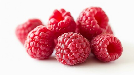 fresh raspberries isolated against background, Generative AI,