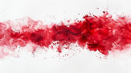 Dynamic splashes of red and pink hues, reminiscent of an abstract watercolor painting, full of...