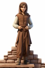 Naklejka premium brown-haired young man wearing brown robe