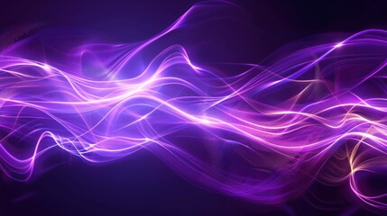 Background of flowing neon waves and shining blue shiny speed lines