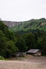 Beautiful mountain landscape in early spring.