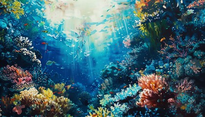 Fototapeta na wymiar Dive deep into the undersea realm