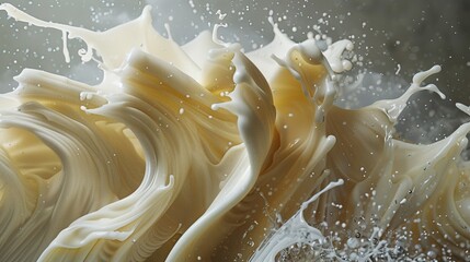 The dynamic and fluid movement of cooking, captured in an abstract culinary scene