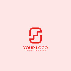 Financial up and down Logo On Letter S With trading stepwise icon