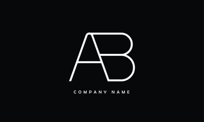 AB, BA, A, B Abstract Letters Logo Monogram