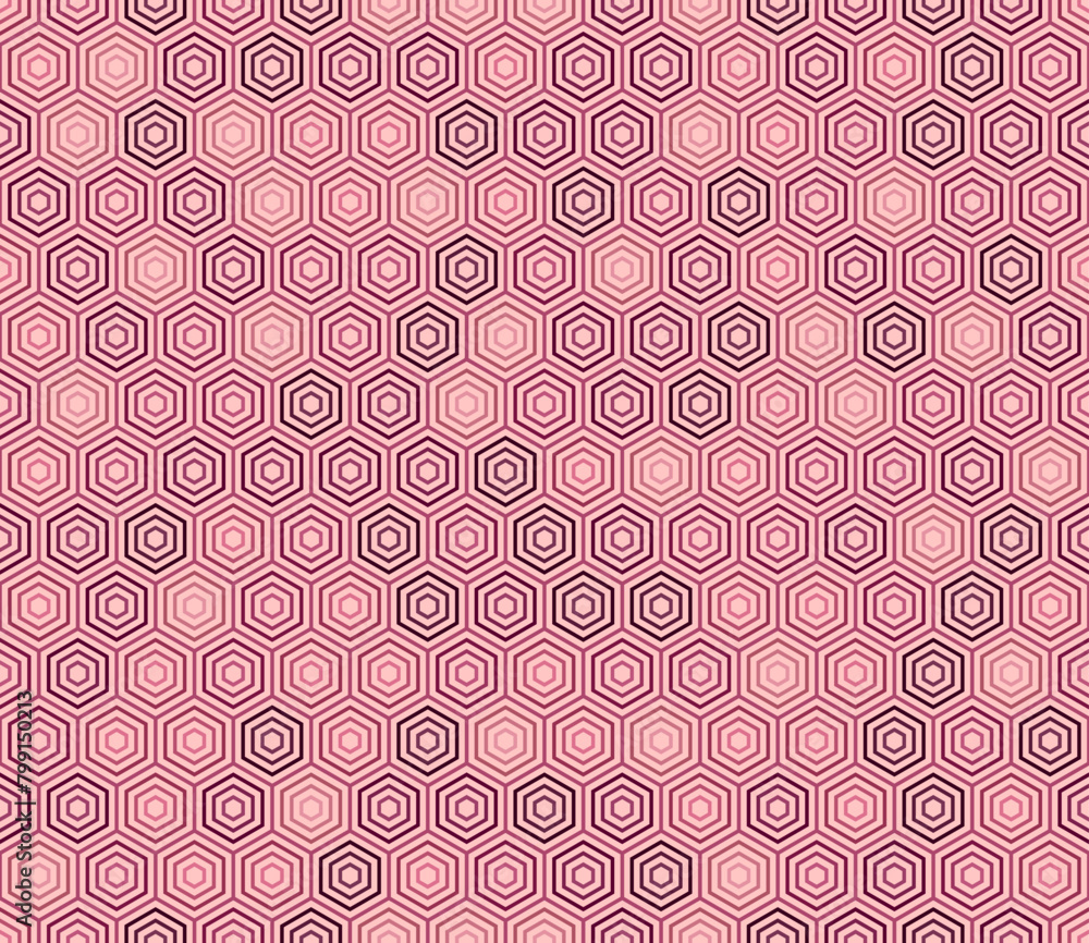 Poster pattern of geometric shapes with pink color tones and gradients. simple stacked hexagons pattern. se