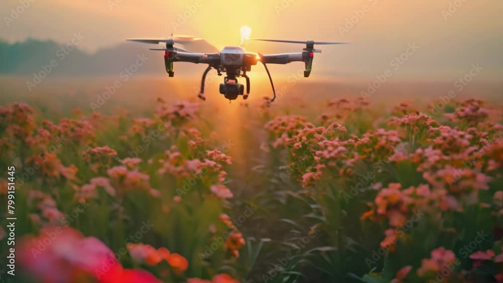 Poster utilizing sensors and cameras in precision agriculture technology using drones. concept precision ag