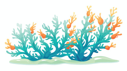 Fototapeta na wymiar Sea underwater coral branch. Undersea polyp plant.