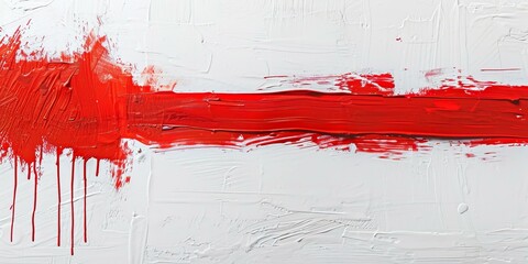 Red and white abstract painting