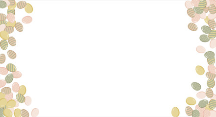 Happy Easter Banner. Pattern of eggs, flowers and twigs. For card, banner, poster, flyer, and web. Spring Festival. Vector illustration