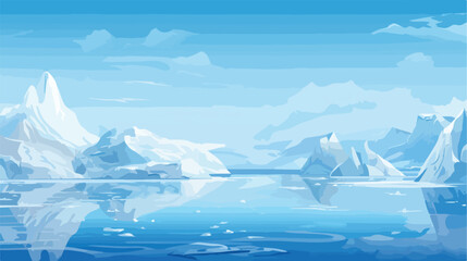 Fototapeta na wymiar Seamless horizontal background with Arctic glaciers