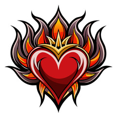heart with fire
