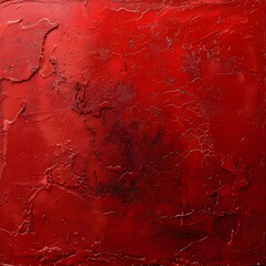 Abstract painting with red paint strokes on a transparent background