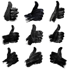 Thumbs Up Black Paint Stroke