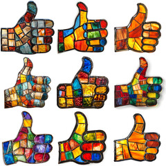 Thumbs Up Stained Glass