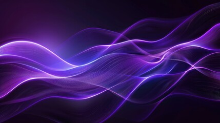 Fototapeta premium Background of flowing neon waves and shining blue shiny speed lines