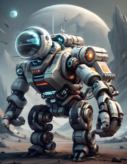 Fototapeta premium Robots in the desert,Generative AI