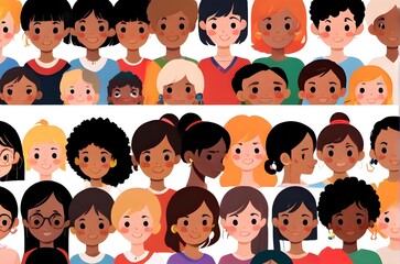 illustration of diversity, inclusion, equality and representation in multicultural and multiracial societies. Generative AI