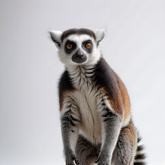 Obraz premium ring lemur sitting on the ground