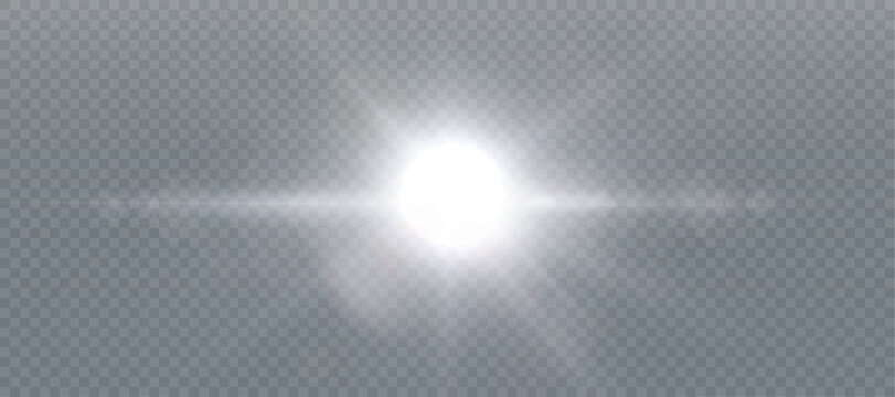 Abstract sun glare translucent glow with special light effect. Vector blur in motion glow highlights	