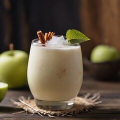Nature's Blend: Exquisite Apple and Coconut Mocktail Up Close