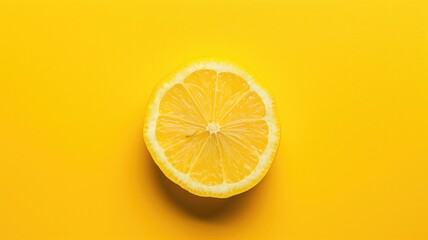Half a lemon on a yellow background