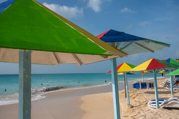 beach umbrellas on the beach