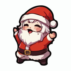 Adorable santa claus anime character full body illustration vector