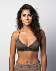 Obraz premium young indian woman on white background