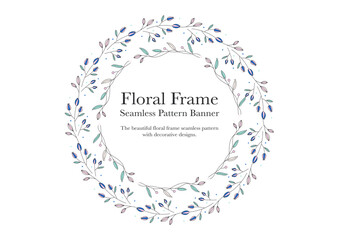 ornamental flower in round frame on white background