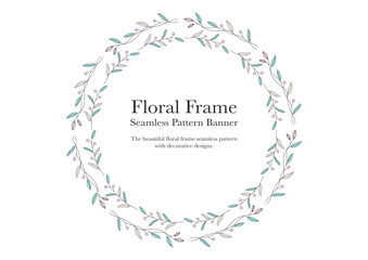 foliage and floral frame in around on background