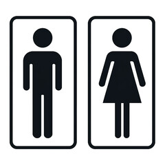 モノクロの男女のトイレのマーク_01