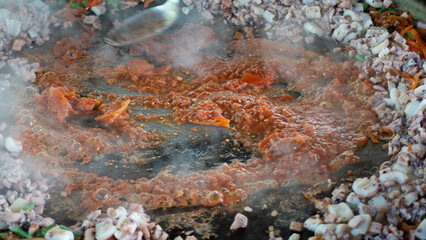 Street food for lunch in La Brisa beach, Bali, Indonesia